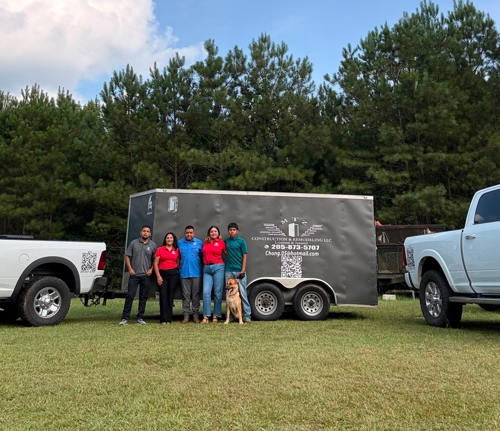 Family members supporting MTZ Construction and Remodeling